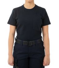 FIRST TACTICAL - Tactix Cotton Short Sleeve T-Shirt - Chest Pocket - Midnight Navy - Women's